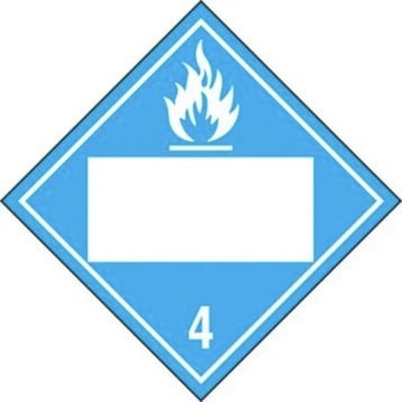 Accuform BLANK DOT PLACARD HAZARD CLASS 4 MPL4DG4BRM50 MPL4DG4BRM50